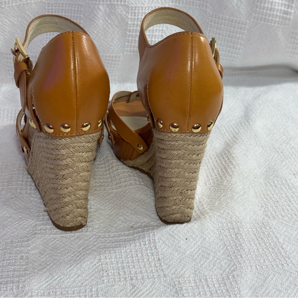 NEW Michael Kors‎ Women's Somerly Wedge Shoes Peanut, Size: 10M Strap Jetset 6 - Picture 5 of 10